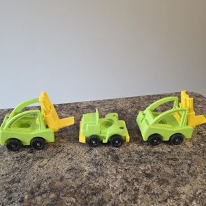 Fisher Price Little People Construction Vehicles Lot of 3 Dump Truck Vintage